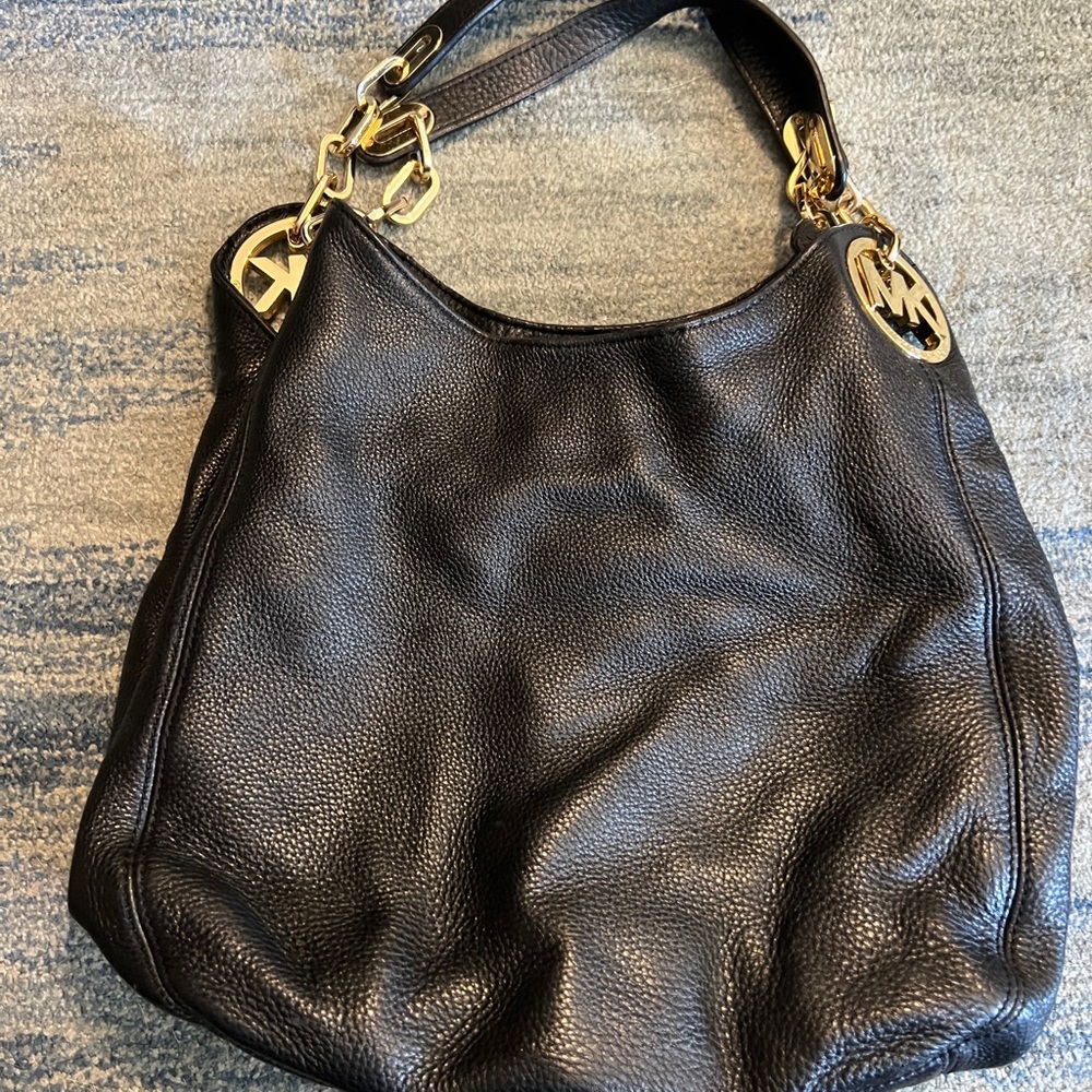 Michael Kors Black Leather Shoulder Bag